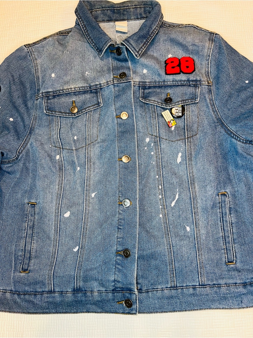 Disney Blue Denim Jacket with Mickey Mouse Patch - Picture 13 of 16